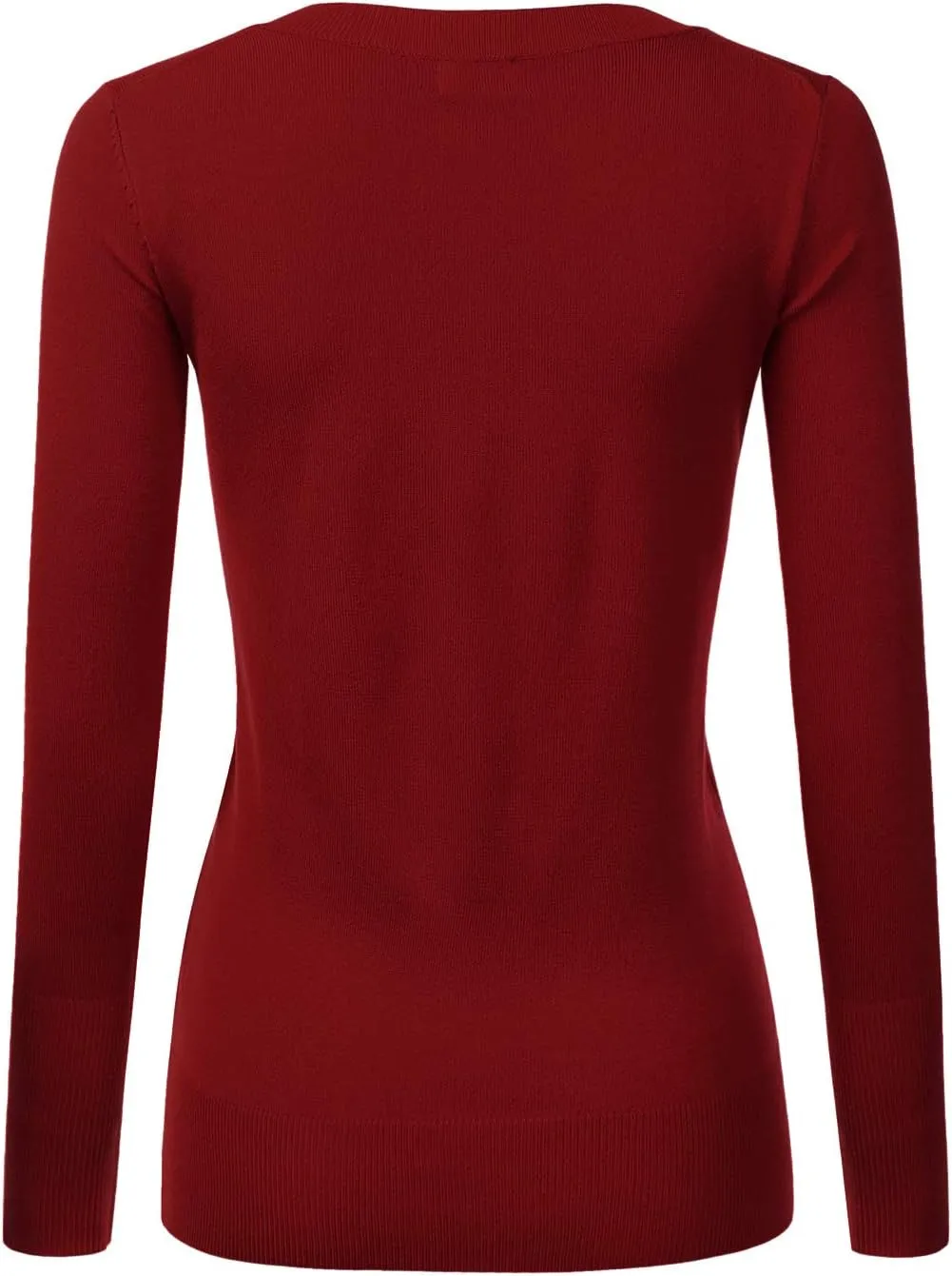 JJ Perfection Simple V-Neck Long Sleeve Pullover Essential Casual Soft Knit Fitted Sweaters for Womens Clothes with Plus Size
