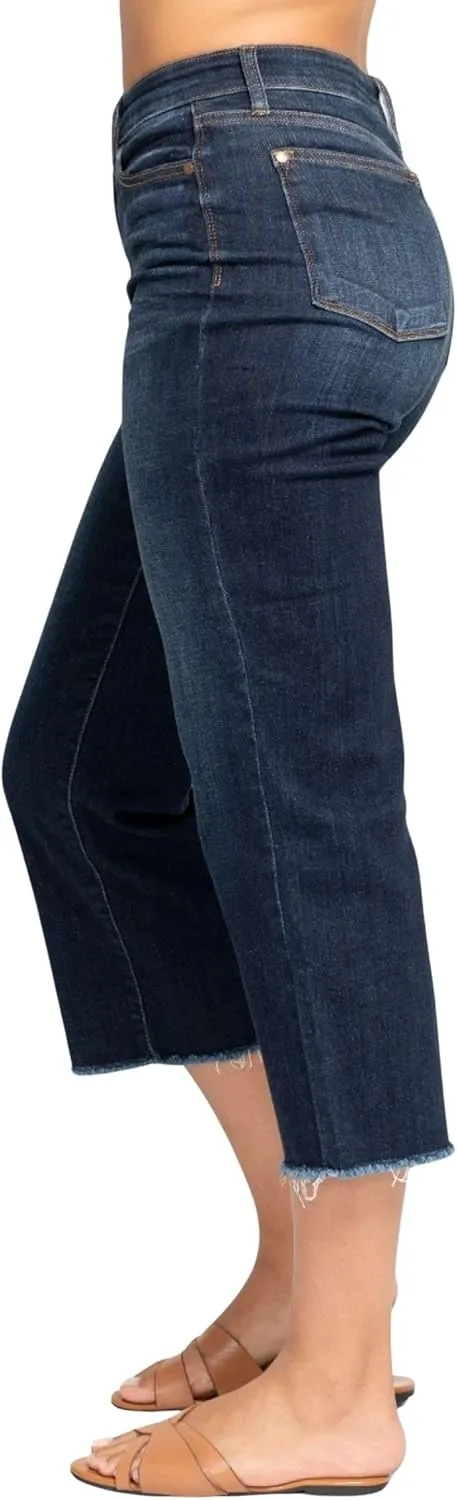Judy Blue Women's High Waist Cropped Wide Leg Jeans