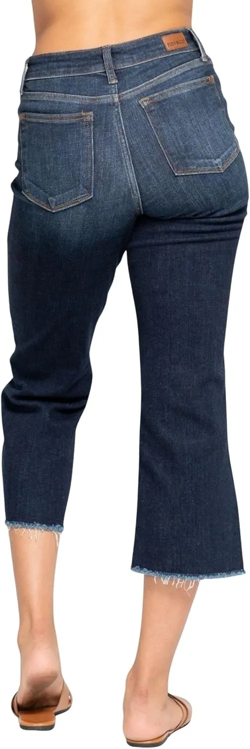 Judy Blue Women's High Waist Cropped Wide Leg Jeans
