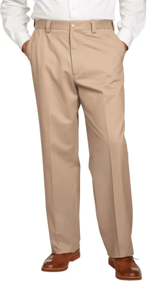 KingSize Men's Big & Tall Relaxed Fit Wrinkle-Free Expandable Waist Plain Front Pants