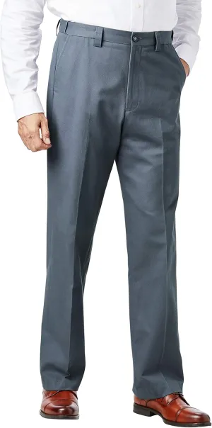 KingSize Men's Big & Tall Relaxed Fit Wrinkle-Free Expandable Waist Plain Front Pants