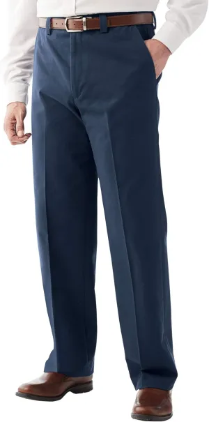 KingSize Men's Big & Tall Relaxed Fit Wrinkle-Free Expandable Waist Plain Front Pants