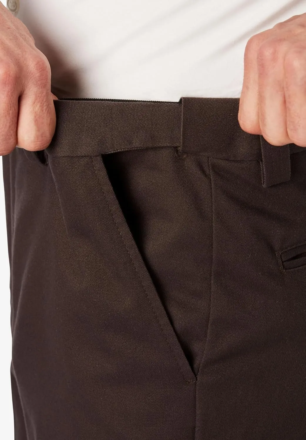 KingSize Men's Big & Tall Relaxed Fit Wrinkle-Free Expandable Waist Plain Front Pants
