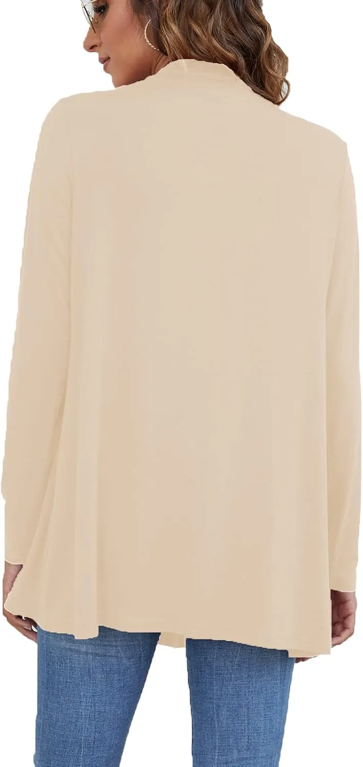 Ladlop Women's Lightweight Open Front Cardigans Long Sleeve Casual Soft Drape Fall Cardigan