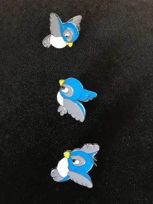Lapel Pin Set  Blue Birds  By Alt Finery