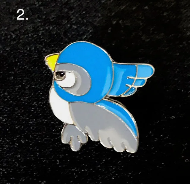Lapel Pin Set  Blue Birds  By Alt Finery