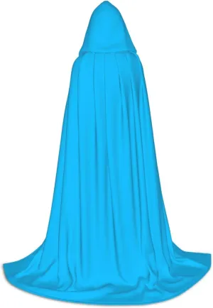 Light blue color Black hooded cloak for men & Women, wizard cloak with, Durable & Comfortable Long cape for Halloween, Cosplay, PartiesLarge