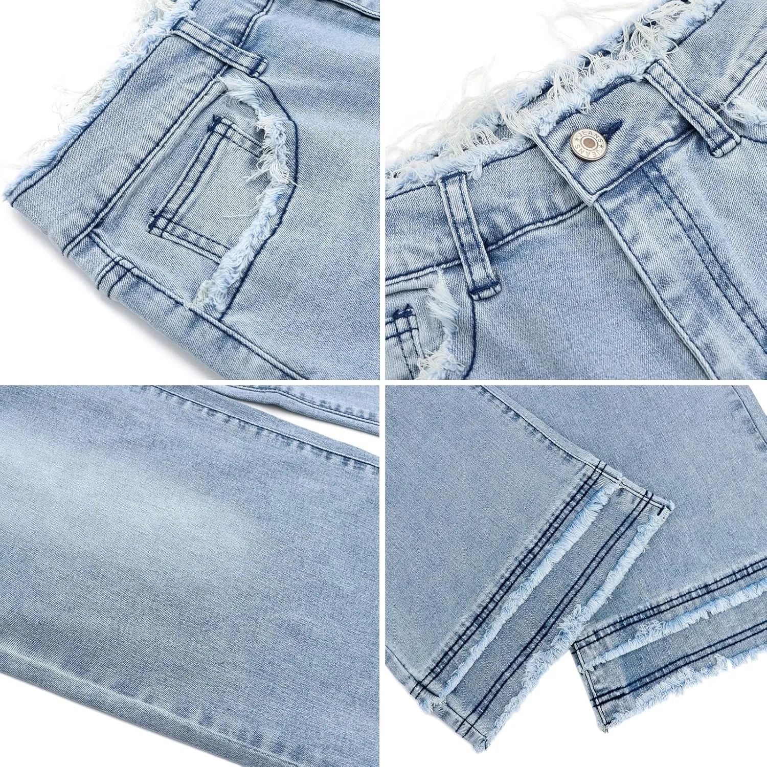 LONGYIDA Straight Wide Leg Jeans for Women Stretch High Waisted Baggy Jeans Casual Boyfriend Trendy Denim Pants 2025
