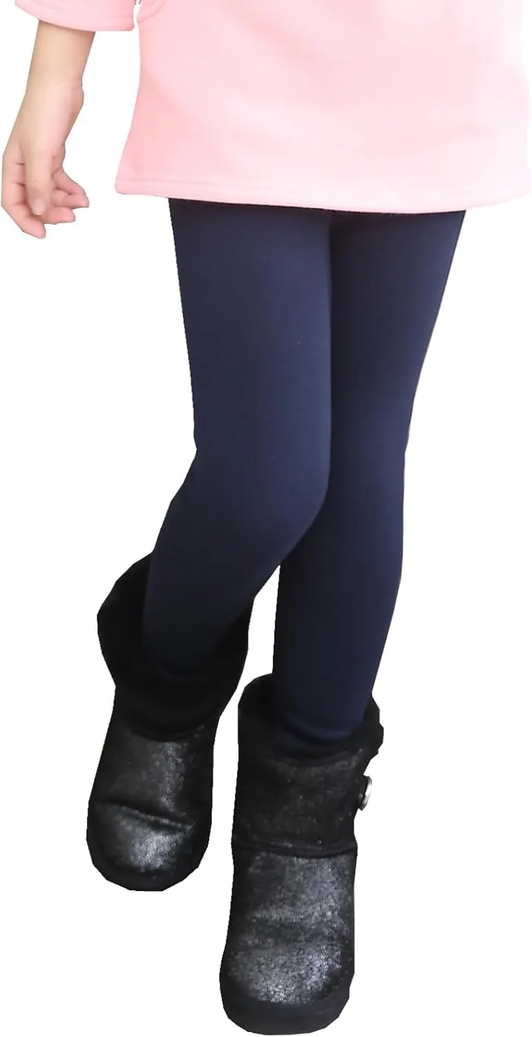 Looching Baby Toddler Girls Winter Fleece Lined Leggings Warm Full Length Pants Basic Cotton Thick Tights 1 Pack
