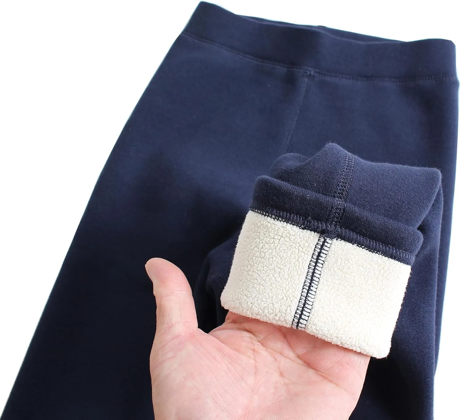 Looching Baby Toddler Girls Winter Fleece Lined Leggings Warm Full Length Pants Basic Cotton Thick Tights 1 Pack