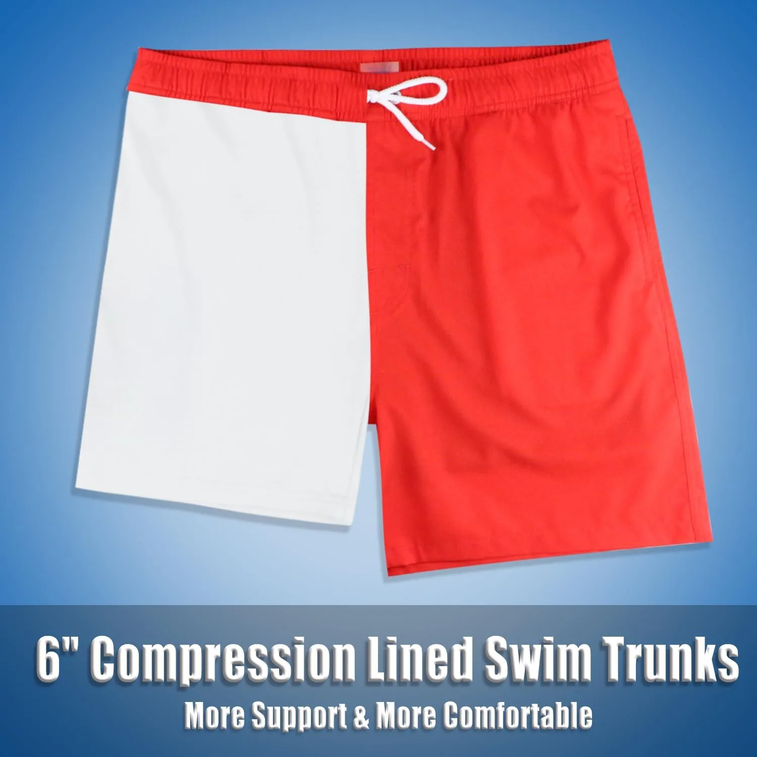 LUCOWEE Boys Swim Trunks with Compression Liner Comfortable Anti-Chafe Swimming Shorts Stretchy UPF Quick Dry Size 3T-20