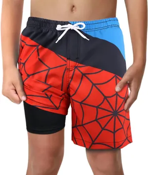 LUCOWEE Boys Swim Trunks with Compression Liner Comfortable Anti-Chafe Swimming Shorts Stretchy UPF Quick Dry Size 3T-20