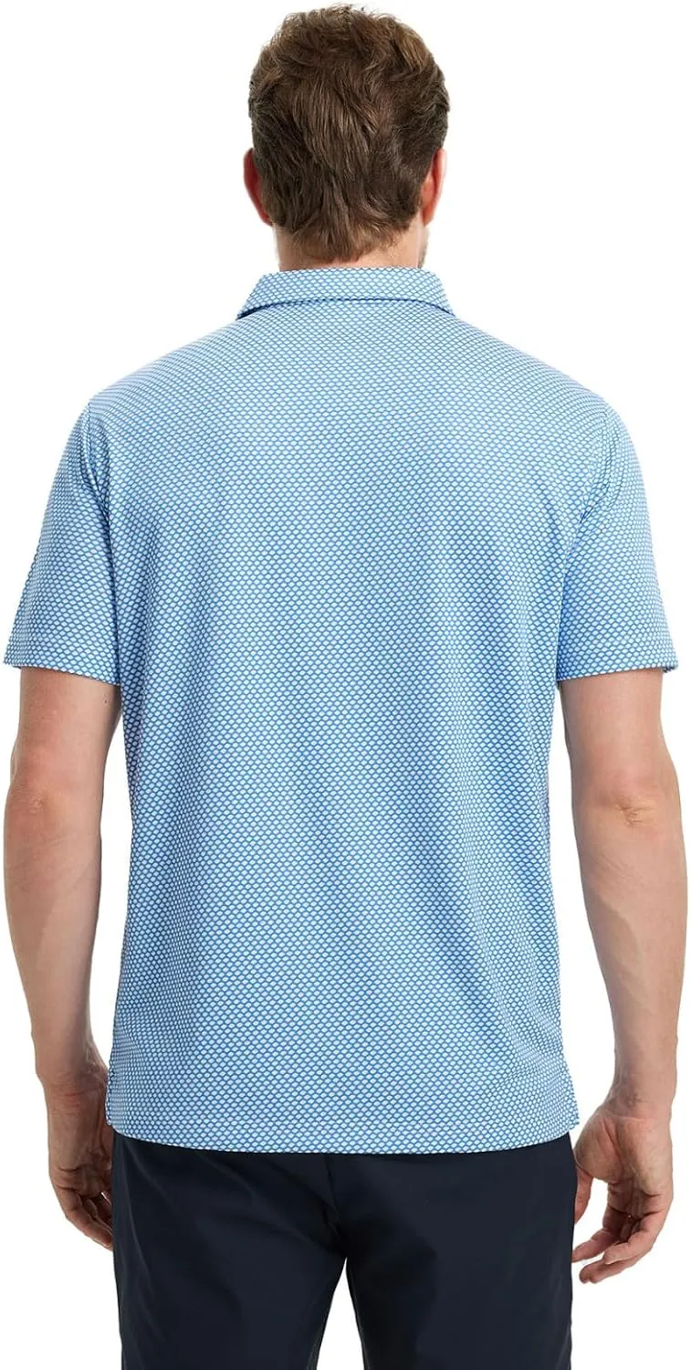 M MAELREG Golf Shirts for Men Moisture Wicking Jacquard Breathable Performance Dry Fit Collared Mens Polo Shirts Short Sleeve