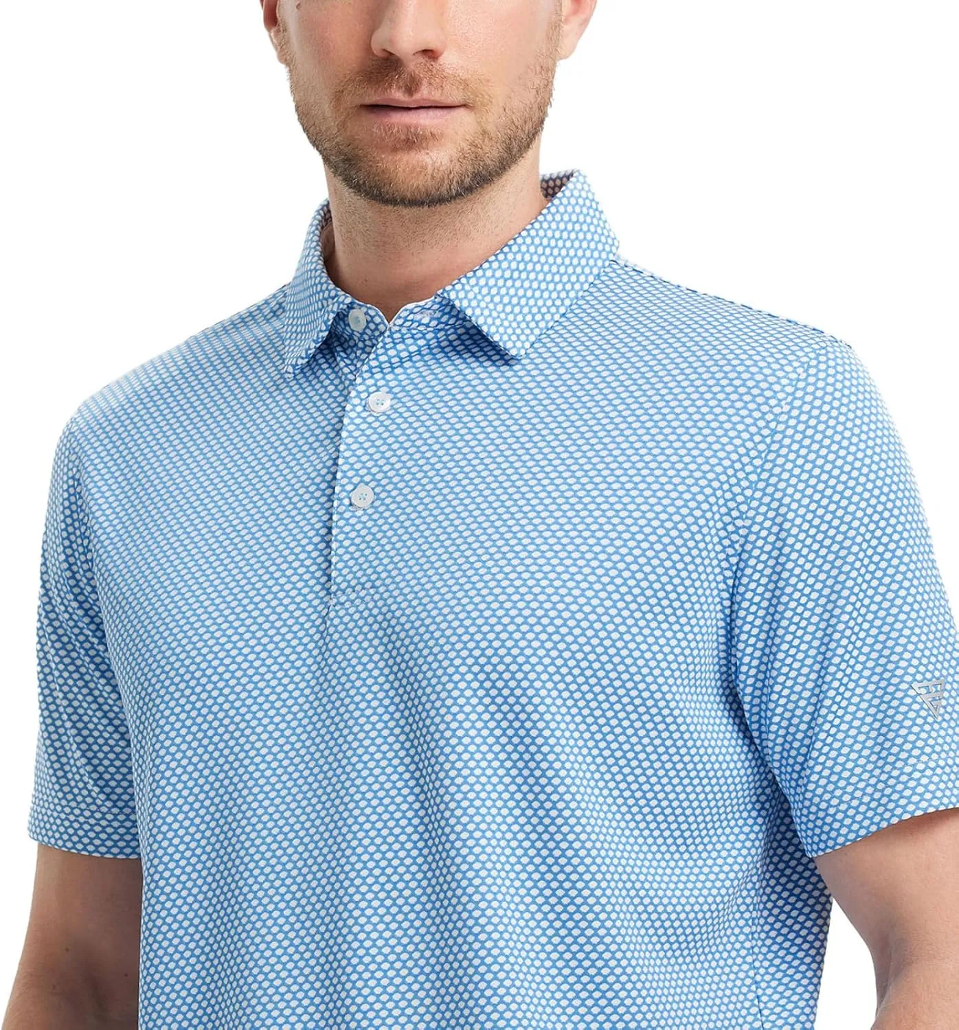 M MAELREG Golf Shirts for Men Moisture Wicking Jacquard Breathable Performance Dry Fit Collared Mens Polo Shirts Short Sleeve