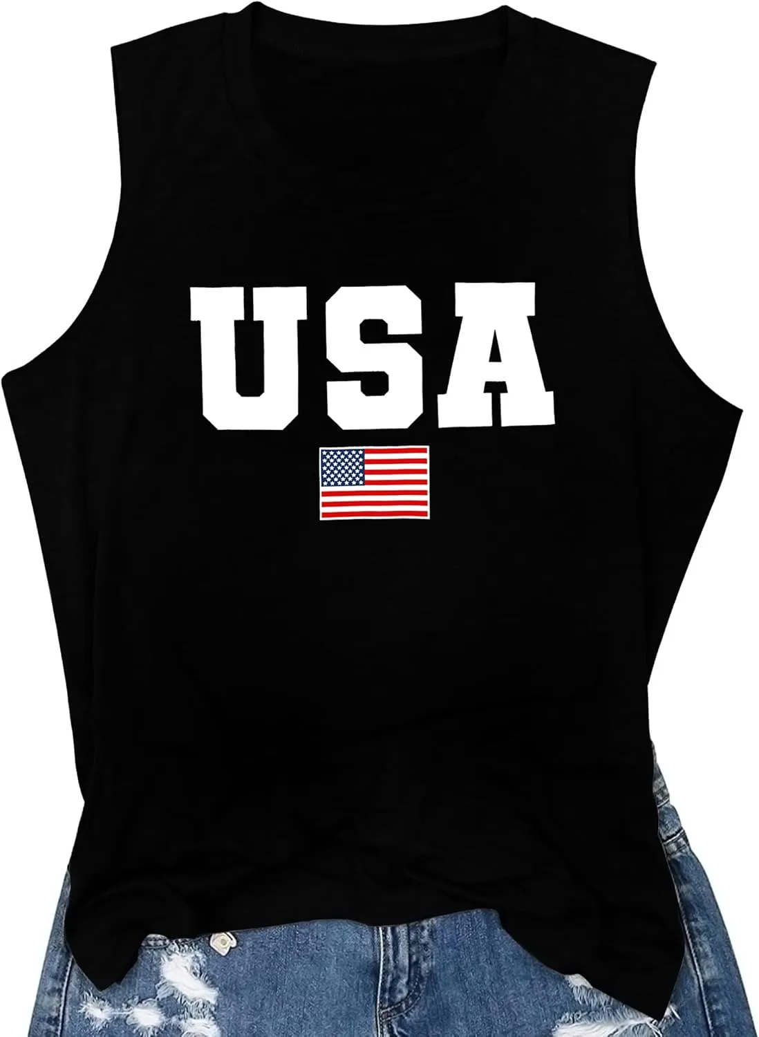 MAIHUN American Flag Tank Tops for Men 4th of July Shirts Patriotic Sleeveless Muscle Tees