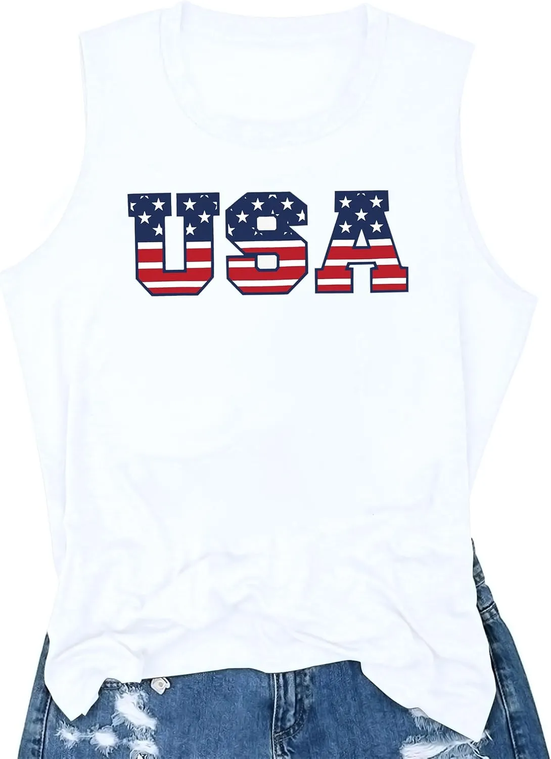 MAIHUN American Flag Tank Tops for Men 4th of July Shirts Patriotic Sleeveless Muscle Tees