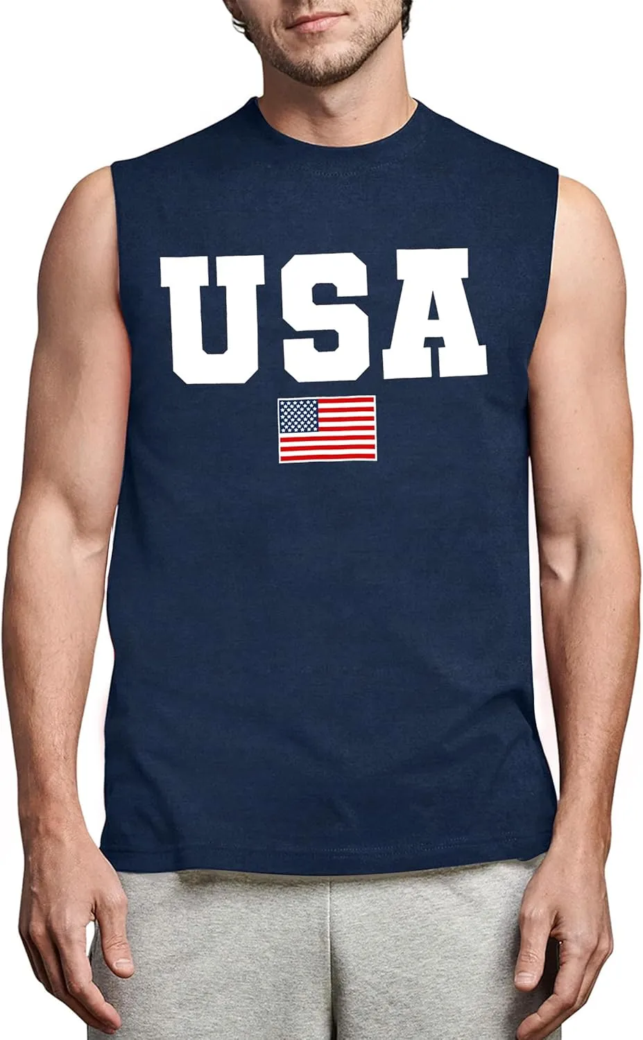 MAIHUN American Flag Tank Tops for Men 4th of July Shirts Patriotic Sleeveless Muscle Tees