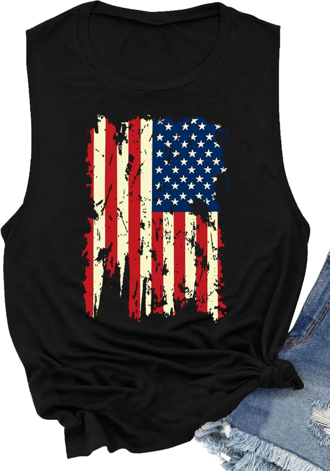 MAIHUN American Flag Tank Tops for Men 4th of July Shirts Patriotic Sleeveless Muscle Tees