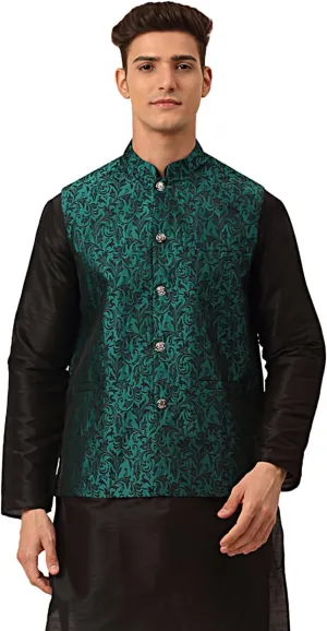 Maple Clothing Men's Nehru Jacket Brocade Indian Traditional Waistcoat Wedding Guest Outfit Vest