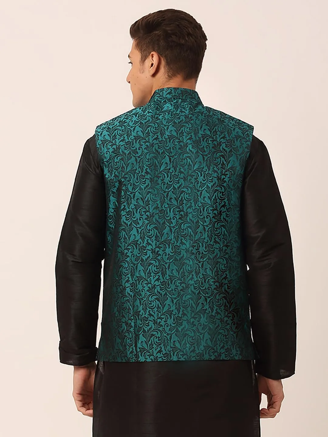 Maple Clothing Men's Nehru Jacket Brocade Indian Traditional Waistcoat Wedding Guest Outfit Vest