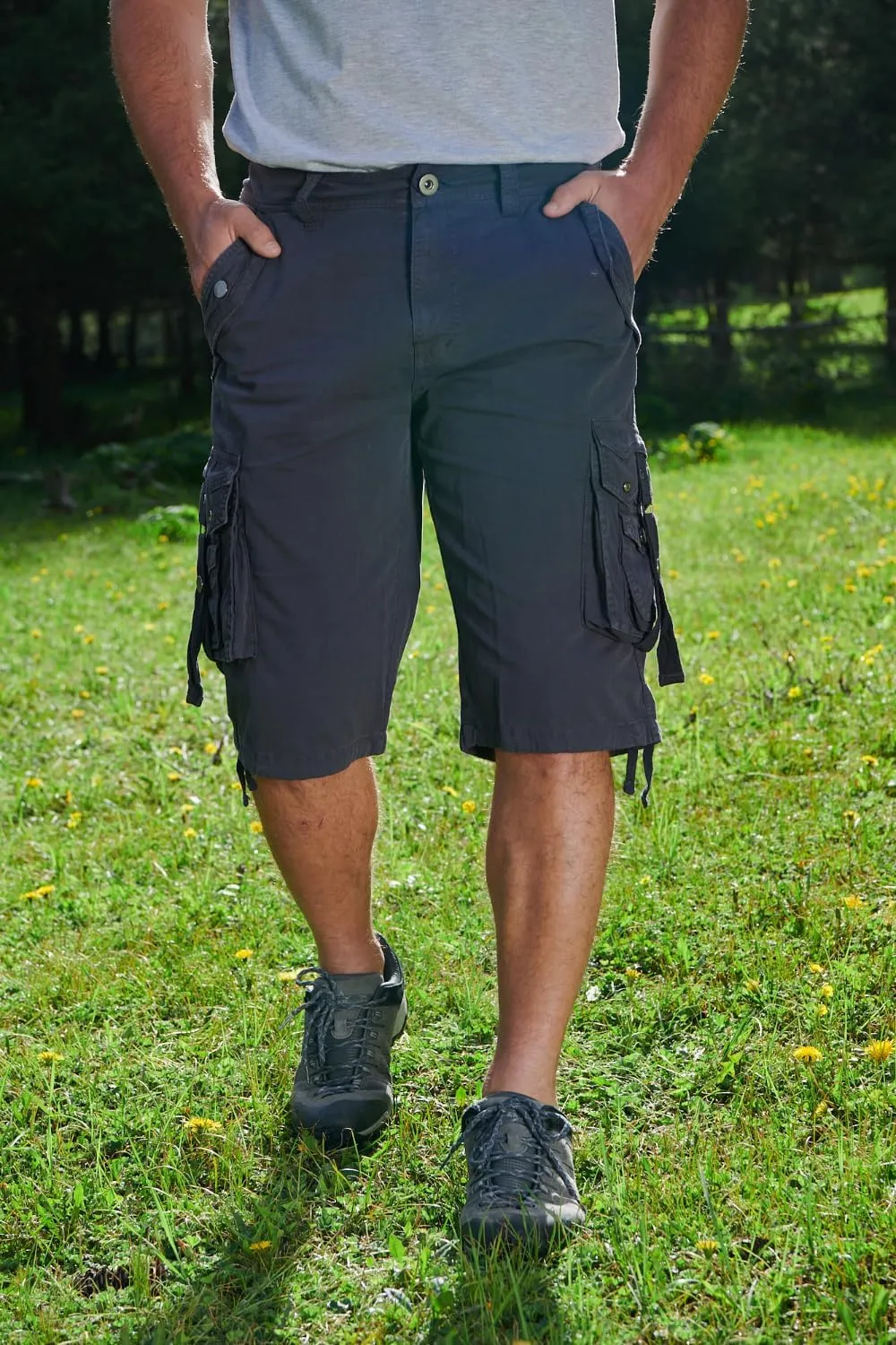 Mens Cargo Shorts Casual Shorts Hiking Shorts Below Knee Relaxed Fit Multi Pockets Running Joggers Outdoor Mens Shorts