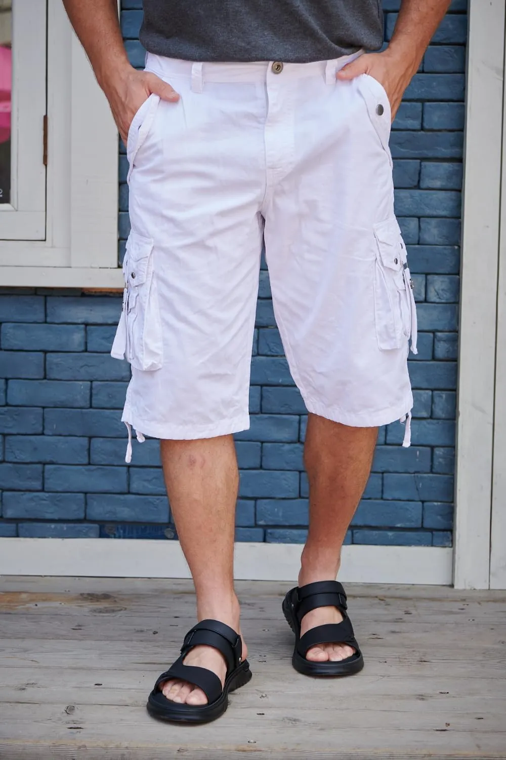 Mens Cargo Shorts Casual Shorts Hiking Shorts Below Knee Relaxed Fit Multi Pockets Running Joggers Outdoor Mens Shorts