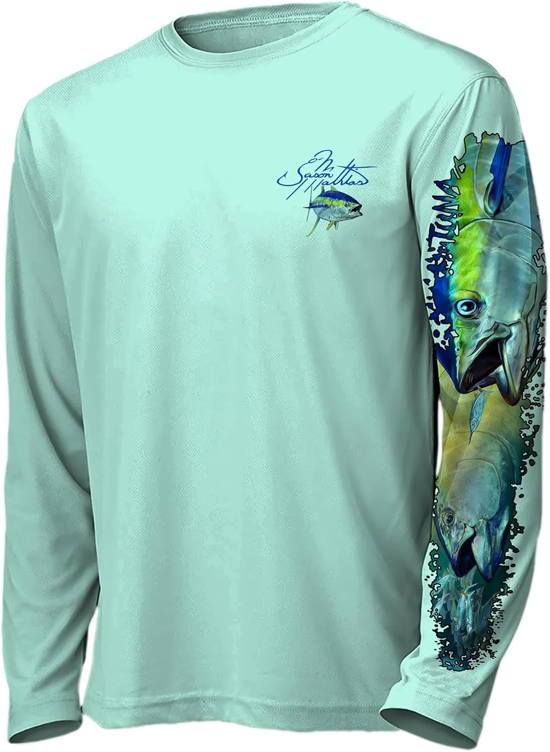 Mens Fishermens Tuna Slam Comfortable Fishing Shirt-UPF 50  Xtreme-Tek Interlocking Fabric, Quick-Dry, Ideal for Anglers