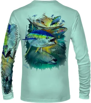 Mens Fishermens Tuna Slam Comfortable Fishing Shirt-UPF 50  Xtreme-Tek Interlocking Fabric, Quick-Dry, Ideal for Anglers