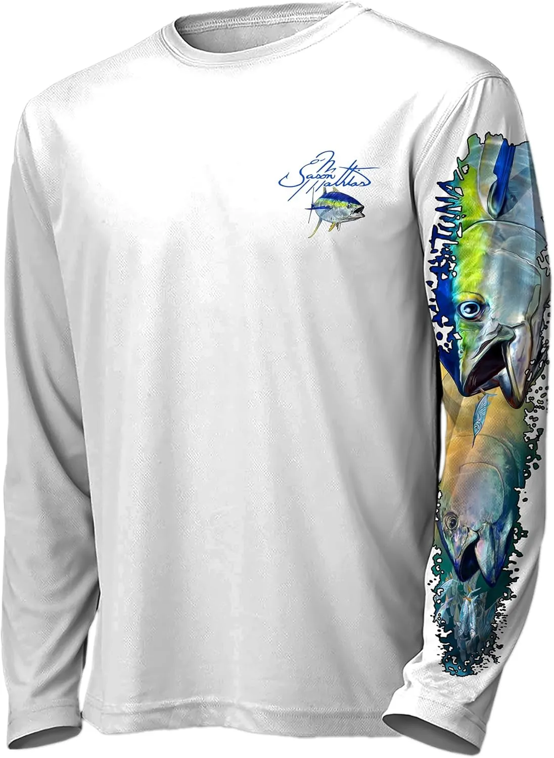 Mens Fishermens Tuna Slam Comfortable Fishing Shirt-UPF 50  Xtreme-Tek Interlocking Fabric, Quick-Dry, Ideal for Anglers