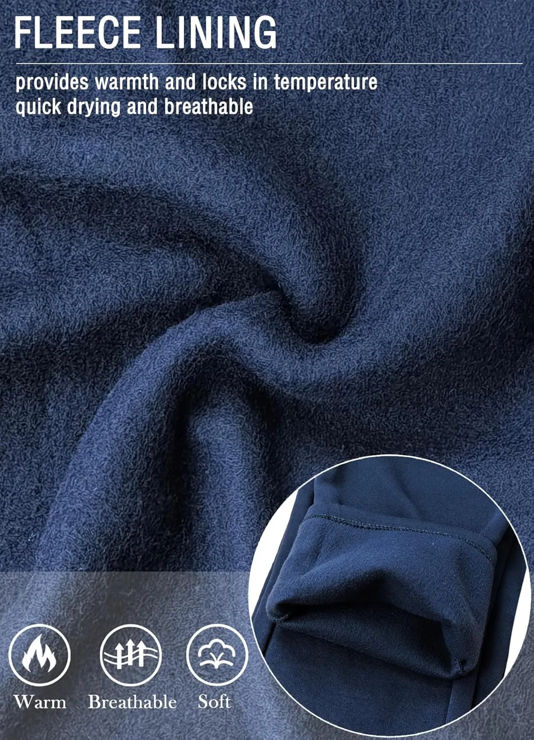 Mens Fleece Athletic Sweatpants Workout Relaxed Fit Elastic Waist Open Bottom Sweat Pants with Pockets Drawstring