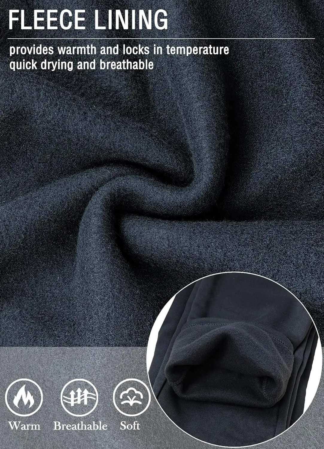 Mens Fleece Athletic Sweatpants Workout Relaxed Fit Elastic Waist Open Bottom Sweat Pants with Pockets Drawstring