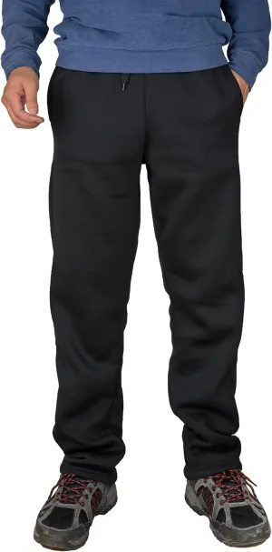 Mens Fleece Athletic Sweatpants Workout Relaxed Fit Elastic Waist Open Bottom Sweat Pants with Pockets Drawstring