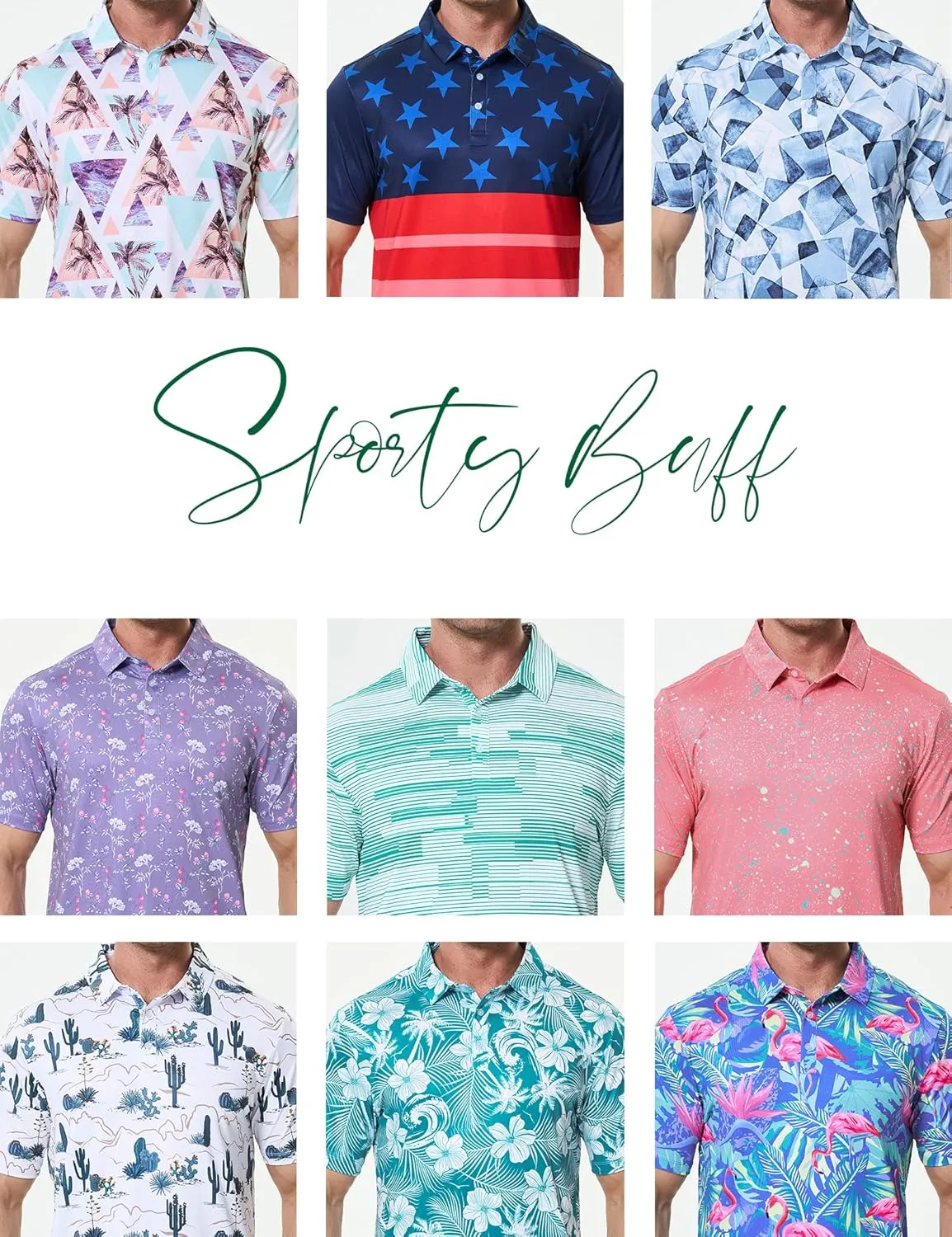 Men's Golf Polo Shirt - Standout Performance Quick-Dry Golf Polo Shirts for Men