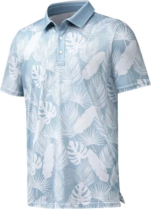 Men's Golf Shirts-Moisture Wicking Dry Fit Performance Recycled Polo Short Sleeve for Bussiness Casual Tennis