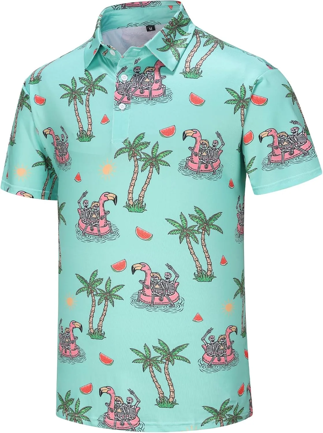 Mens Polo Shirts Funny Golf Shirt for Men Short Sleeve Performance Moisture Wicking Dry Fit Golf Polo Shirts for Men