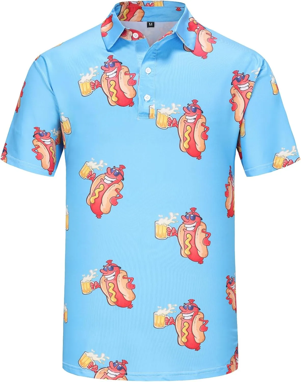Mens Polo Shirts Funny Golf Shirt for Men Short Sleeve Performance Moisture Wicking Dry Fit Golf Polo Shirts for Men