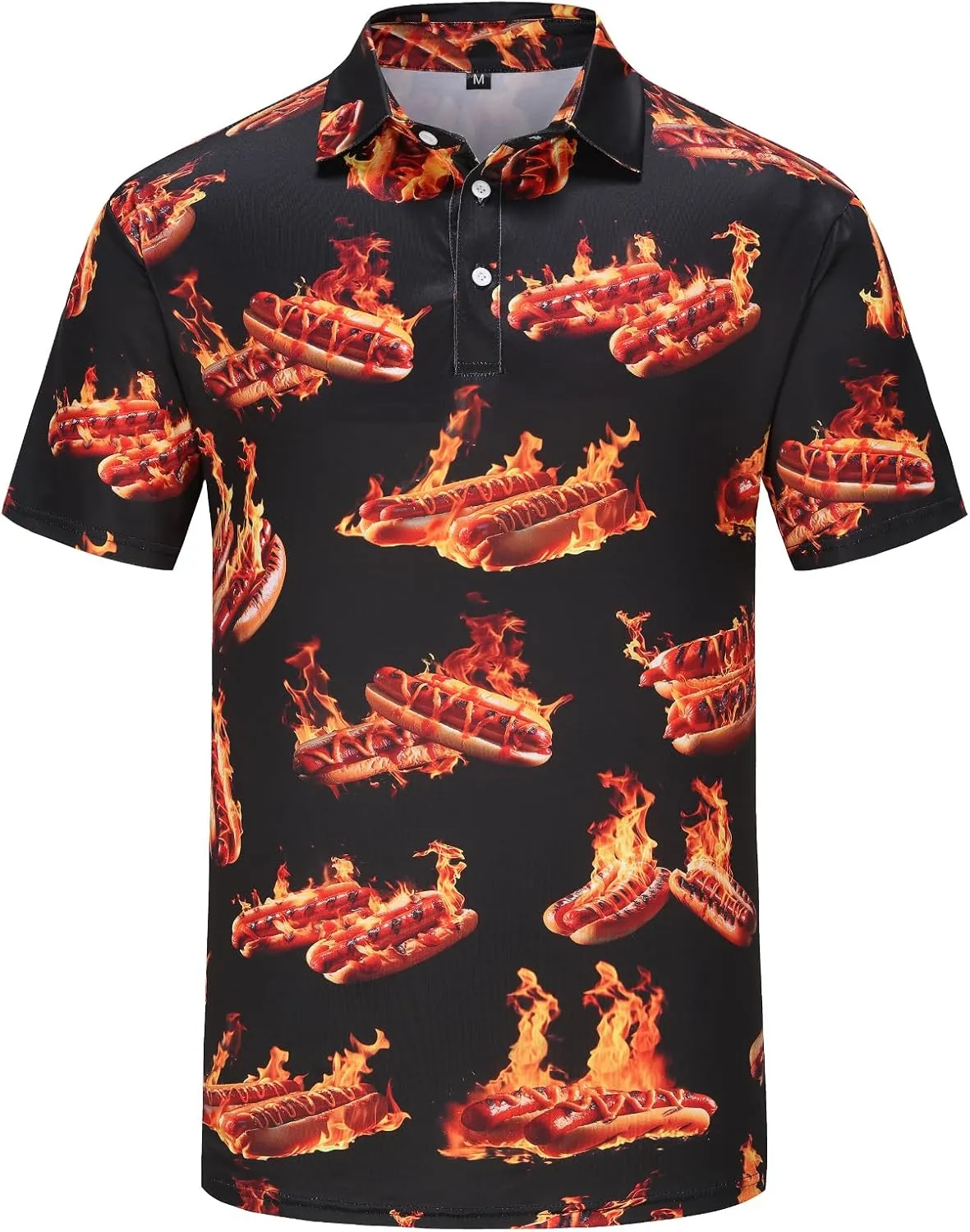 Mens Polo Shirts Funny Golf Shirt for Men Short Sleeve Performance Moisture Wicking Dry Fit Golf Polo Shirts for Men