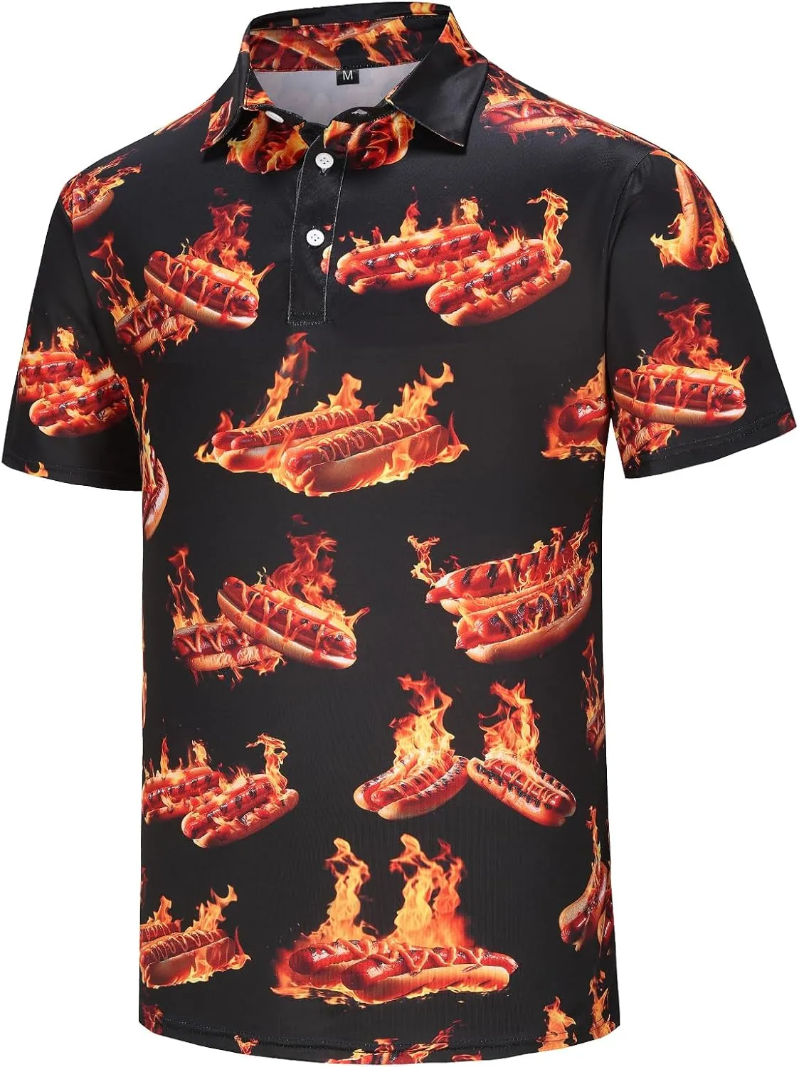 Mens Polo Shirts Funny Golf Shirt for Men Short Sleeve Performance Moisture Wicking Dry Fit Golf Polo Shirts for Men
