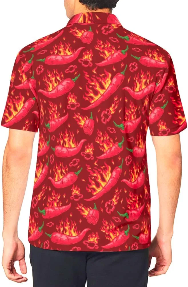 Mens Polo Shirts Funny Golf Shirt for Men Short Sleeve Performance Moisture Wicking Dry Fit Golf Polo Shirts for Men