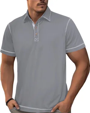 Men's Polo Shirts Quick Dry Moisture Wicking Performance Golf Shirt for Summer Comfort