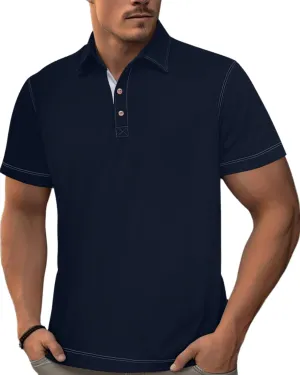 Men's Polo Shirts Quick Dry Moisture Wicking Performance Golf Shirt for Summer Comfort