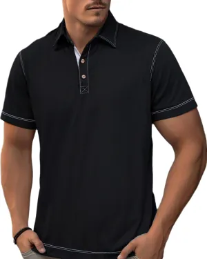 Men's Polo Shirts Quick Dry Moisture Wicking Performance Golf Shirt for Summer Comfort
