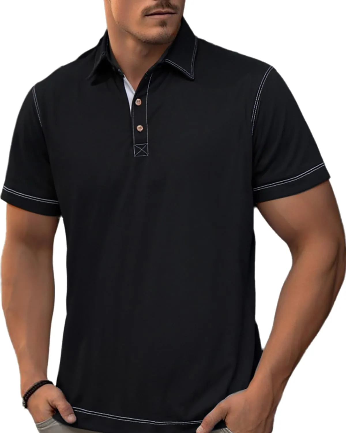 Men's Polo Shirts Quick Dry Moisture Wicking Performance Golf Shirt for Summer Comfort