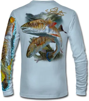 Mens Redfish Comfortable Fishing Shirt-UPF 50  Xtreme-Tek Interlocking Fabric, Quick-Dry, Ideal for Anglers (JM012)