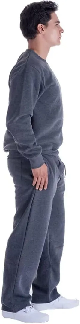 Mens Sweatpants Open Bottom, Basic Long Baggy Sweatpants for Athletic Running, Wide Leg Sweatpants Comfortable
