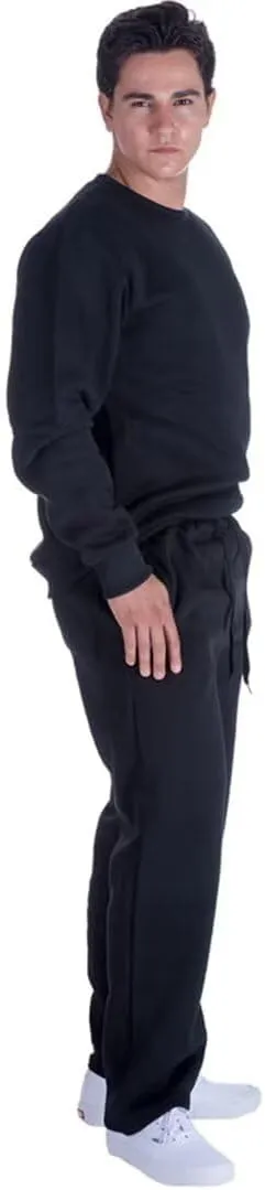 Mens Sweatpants Open Bottom, Basic Long Baggy Sweatpants for Athletic Running, Wide Leg Sweatpants Comfortable