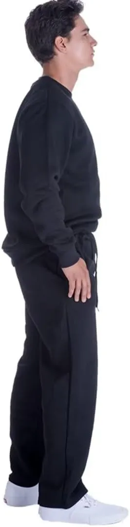 Mens Sweatpants Open Bottom, Basic Long Baggy Sweatpants for Athletic Running, Wide Leg Sweatpants Comfortable