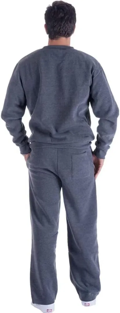 Mens Sweatpants Open Bottom, Basic Long Baggy Sweatpants for Athletic Running, Wide Leg Sweatpants Comfortable