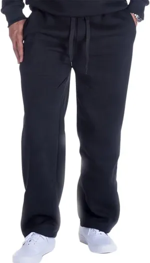 Mens Sweatpants Open Bottom, Basic Long Baggy Sweatpants for Athletic Running, Wide Leg Sweatpants Comfortable