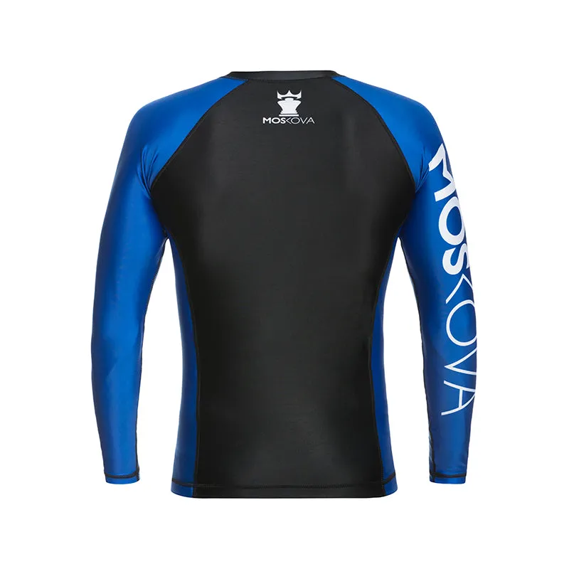 MOSKOVA BJJ RANKED RASHGUARD  BLACK/BLUE - LONG SLEEVES